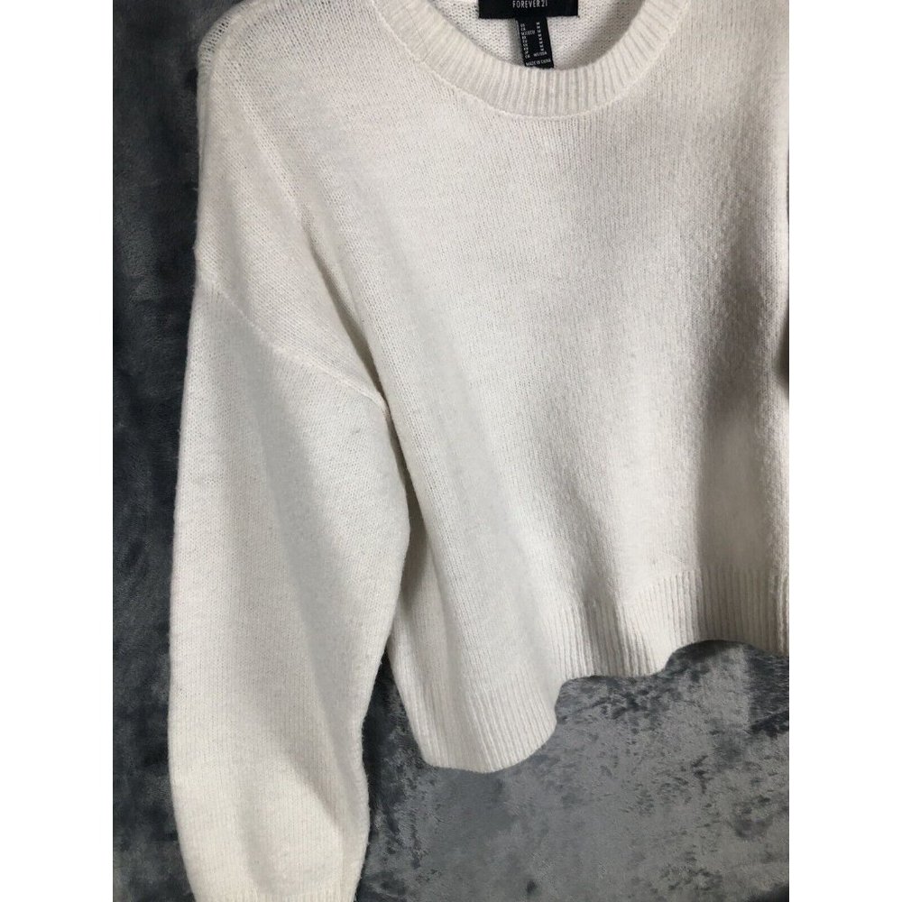 Forever 21 Sweater Women’s Ivory Top Adult Size Medium - Picture 5 of 9
